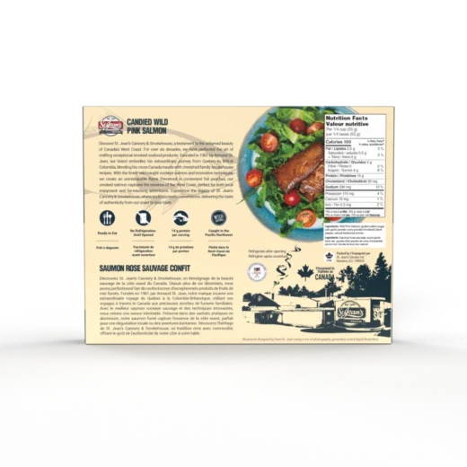 Candied Pink Salmon in westcoast gift box - back-Current View