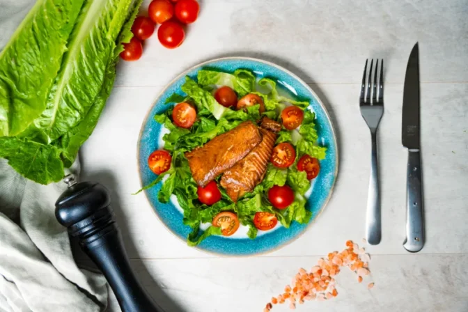 Candied Salmon on salad