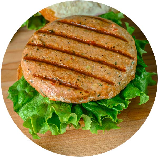 Salmon Burger Patty on Bun