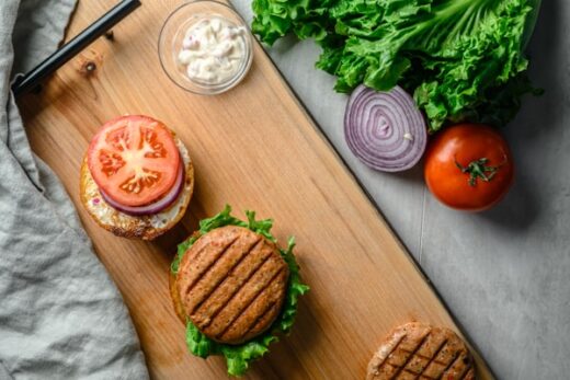 Salmon Burger open face