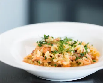Canned salmon in a pasta dish