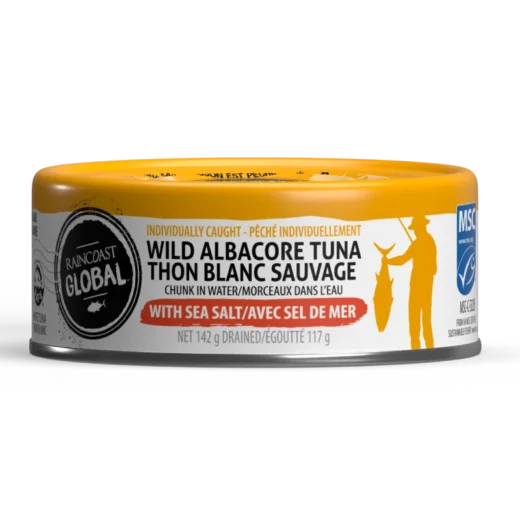 Raincoast Global Albacore Tuna with sea salt - can