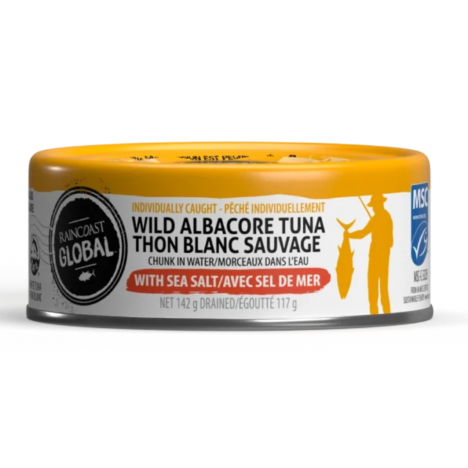 Raincoast Global Albacore Tuna with sea salt - can