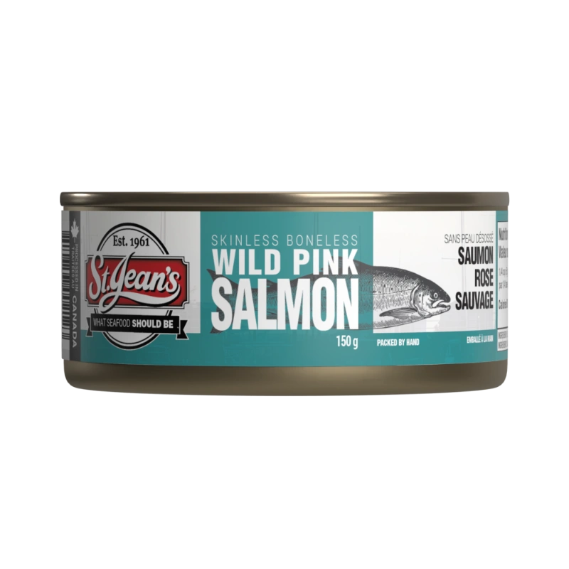 St Jean's Canned Wild Pink Salmon - Skinless Boneless 150 g